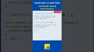 JavaScript looping best practices | #shorts #short #coding #programming