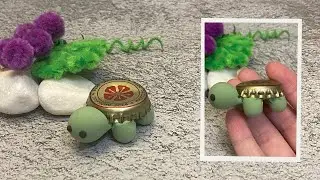 DIY: How to Make a Cute Little Turtle from Air-Dry Clay and Bottle Caps