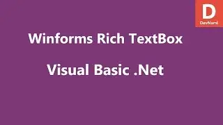 Visual Basic .Net WinForms RichTextBox Control