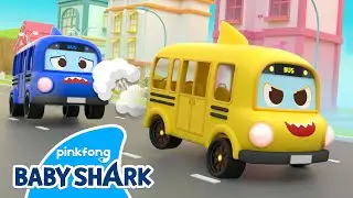 [NEW✨] Baby Sharks Wheels on the Bus | Baby Shark Toy Car | 3D Car Songs | Baby Shark Official