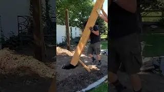 Placing and Leveling Arbor Swing Posts #backyardgoals #woodworking #outdoorliving