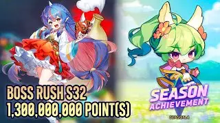 (easiest boss rush ever) 1.3b points in Boss Rush S32, Season Achievement 4【Guardian Tales】