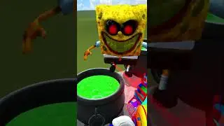 ALL SIZE SPONGE BOB TAPES FAMILY FROM SMALL TO BIG vs TOXIC CAULDRON in Garry's Mod !