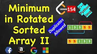 Find Minimum in Rotated Sorted Array ii | LeetCode 154 | C++, Java, Python3