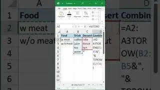 Creating a list of different possibilities from items using different columns #excel #tips