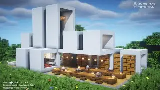 Modern House tutorial in Minecraft easy｜How to Build a Concrete House