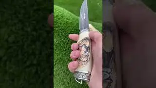 ШЕДЕВР КАК У ПИКАССО! 💎 Мозаичный дамаск + Клык моржа 🐘 | Уникальный нож-артефакт