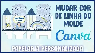 Como Mudar a Cor de Linha do Molde no Canva | Papelaria Personalizada