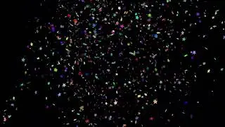 Confetti Transparent Background | Happy Birthday Confetti Black Screen Background on Side Blasting