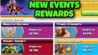 Coc Upcoming Event Rewards | Titanic Strength Event Reward | Sneaky Sneaky , Merciful Mayhem Event