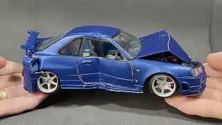 Broken Nissan Gtr 34 - that's what's left after the crash test