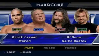 WWE SD! SYM PCSX2 - Brock Lesnar VS Al Snow VS Mave VS Spike Dudley - Fatal 4-Way Hardcore [4K]