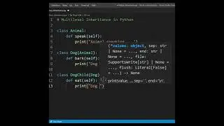 Inheritance in Python(Multilevel inheritance) || #shorts #python #programming