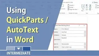 QuickParts - AutoText in MS Word by Chris Menard