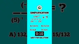 (-1)¹³²/[(5)^-1 + (3)^-1] | Simplification | Mathtonics | TANCET TNPSC UPSC CSAT SBI IBPS |#shorts