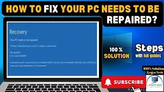 Error code 0xc00000f Your PC needs to be repaired fix boot configuration data missing