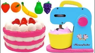 Mrs Rainbow Making a Strawberry Cake with a Kitchen Playset