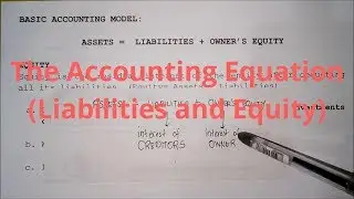 Basic Accounting - The Accounting Equation (Liabilities and Equity)