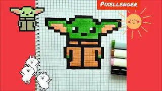 Малыш Йода Как нарисовать по клеточкам Пиксель Арт Простые рисунки Drawings Pixel Art