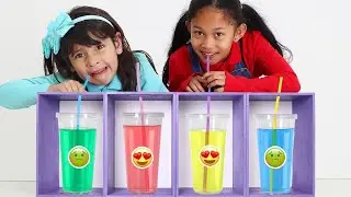 Ellie and Andrea Mystery Color Magic Drink Challenge