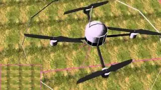 Drone robot takes aerial pictures in Webots simulation
