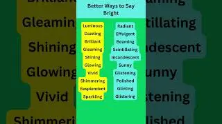 Better Ways to Say Bright | Synonyms | English Vocabulary