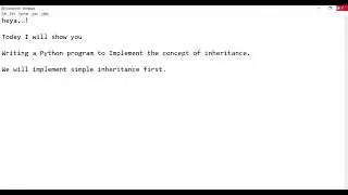 Python Program - Concept of Inheritance. (Simple Inheritance)