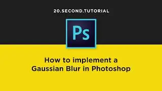 Apply a Gaussian Blur effect in Photoshop | Adobe Photoshop Tutorial #10