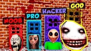 NOOB vs PRO vs HACKER vs GOD : SCARY PORTAL DOORS CHALLENGE ! AMV SHORT Animation