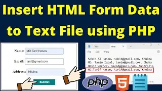 How to Insert HTML Form Data to Text File Using PHP | Use Text file as Database | PHP File Handling