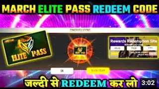 Free Fire Redeem Code Today || New Elite Pass Redeem Code Today || FF Redeem Code 1March Redeem Code