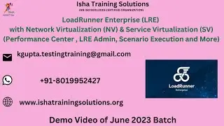 LoadRunner Enterprise (LRE) with NV & SV (Performance Center)Demo. Contact +91-8019952427 to enroll