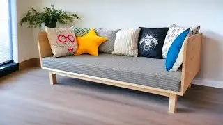 DIY Modern Indoor Sofa - Build a stylish and comfortable chair using simple materials!