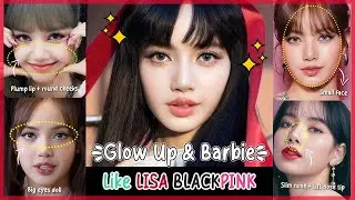 ✨ Glow Up like LISA BLACKPINK | Small Face, Slim nose, Big eyes doll, Plump lips, Round cheeks