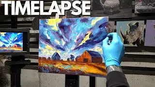 AI Art Landscape Oil Painting Time-lapse