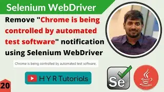 Remove Chrome is being controlled by automated test software notification using Selenium WebDriver