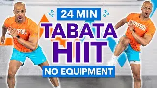 24 MIN TABATA HIIT Full Body INTENSE No Equipment Sweaty Cardio Workout (400 Calories)