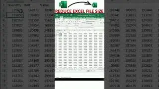 Reduce Excel File Size | Compress Excel File Size in a Minute | Excel | Easy Explain | #shorts