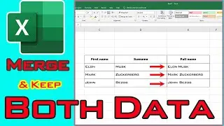 Merge Two Cells and Keep Both Data | Merge & Keep Both Data in Excel