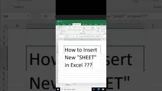 How to Insert New #SHEETS in #EXCEL Try this.(Shortcut no #1)