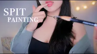 ASMR spit painting✨drawing on your face🎨