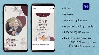 Tutorial Wedding Cinematic Invitation | After Effects Tutorial Free File