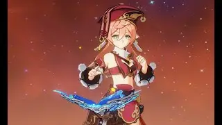 yanfei using neuvillette's weapon