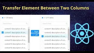 React JS Transfer Element Between Two Columns