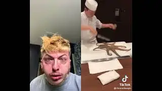 Man Reacts to squid getting decapitated