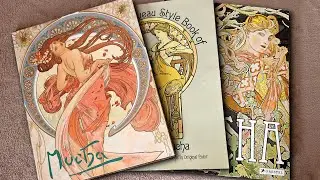 Alphonse Mucha book previews🌼 Art Nouveau style books flick through