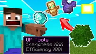 Minecraft But Leaves Drop OP Items.. #minecraft