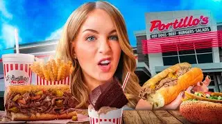 Irish Girl Tries Portillo's for the First Time: Chili Dog, Italian Beef & Cake Shake Review |Chicago