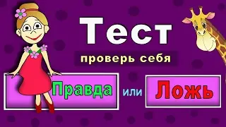 Правда или Ложь ? ТЕСТЫ для ДЕТЕЙ от бабушки Шошо !