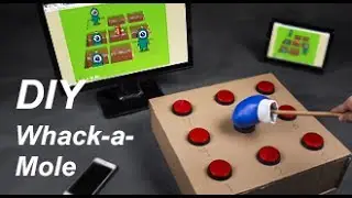 Arduino Projects - How to DIY a Whack-a-Mole Game with Cardboard Box (Arcade button soldering)